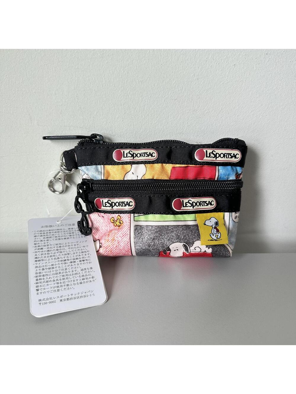 Lesportsac Snoopy 2zipper Keychain Pouch NWT